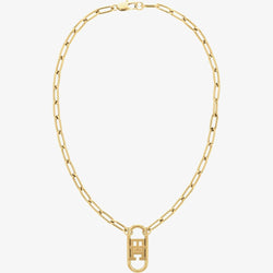 Tommy Hilfiger Monogram Necklace Stainless Steel Goldplated