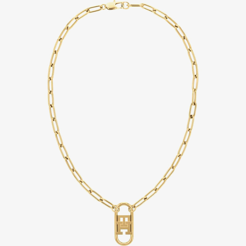 Tommy Hilfiger Monogram Necklace Stainless Steel Goldplated