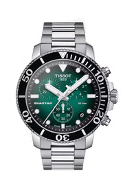 Tissot Mens Seastar Graded Green Dial Bracelet Watch T1204171109101