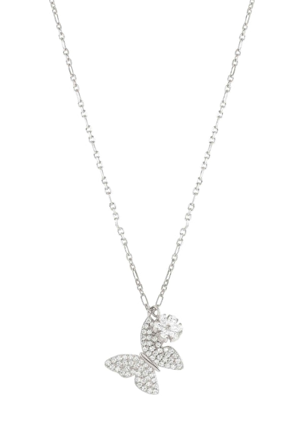 Nomination Sweetrock Cubic Zirconia Butterfly Necklace Silver