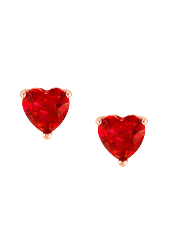 Nomination Sweetrock Sparkling Love Red Heart Earrings Silver Rose Gold Plated