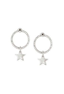 Nomination Chic & Charm CZ Circle With Star Earrings Silver