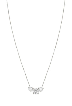 Nomination Colour Wave Cubic Zirconia 3 Stone Necklace Silver