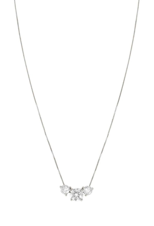 Nomination Colour Wave Cubic Zirconia 3 Stone Necklace Silver