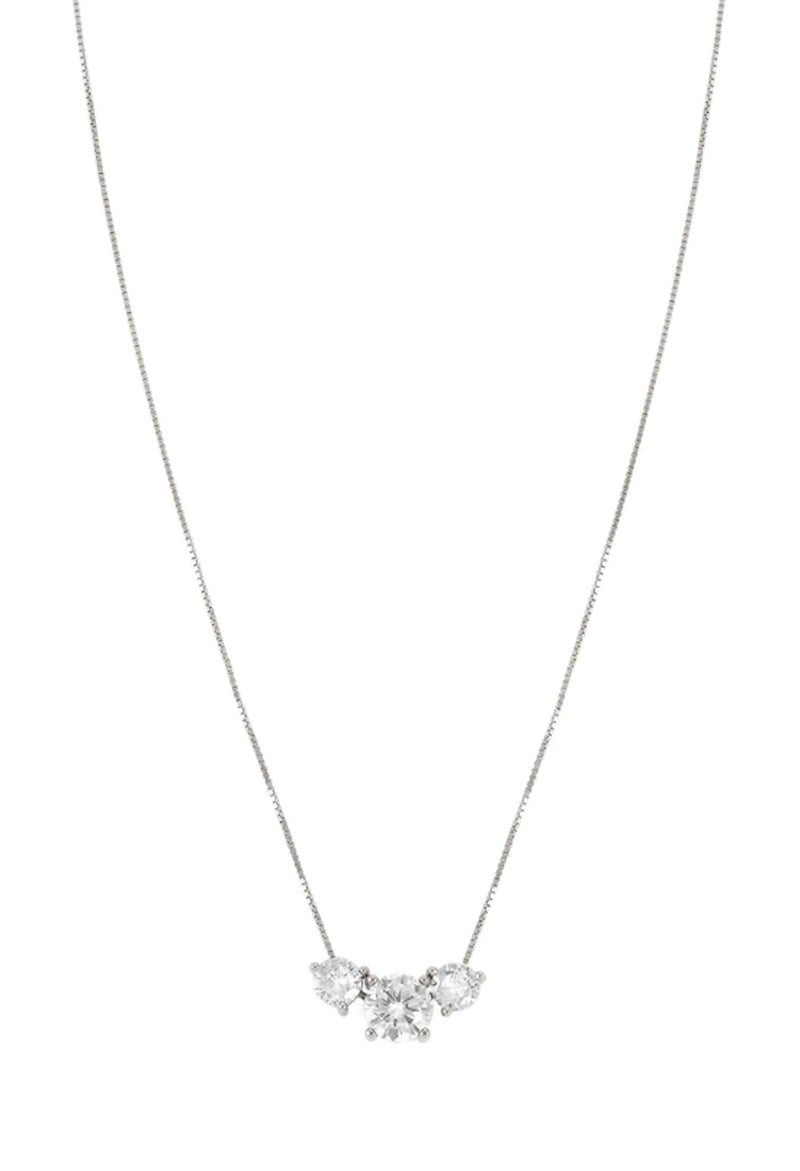 Nomination Colour Wave Cubic Zirconia 3 Stone Necklace Silver