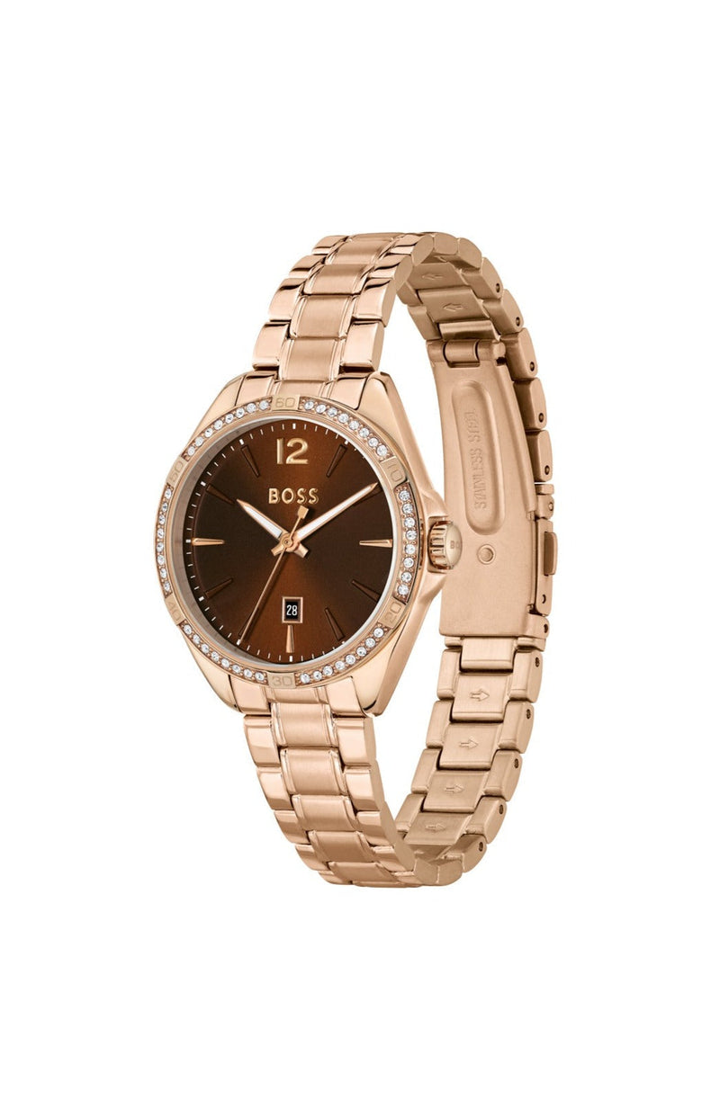 BOSS Ladies Felina Brown Dial Bracelet Watch