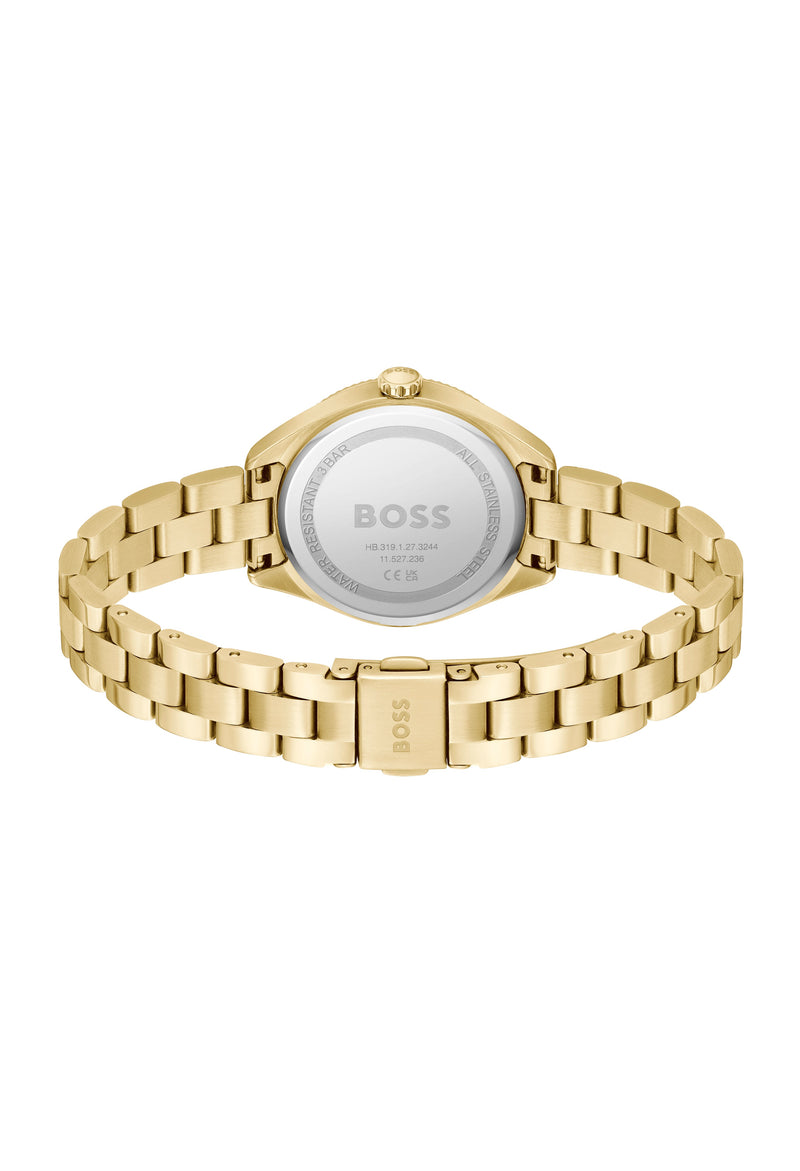 BOSS Ladies Sage Green Dial Bracelet Gold Plated Watch