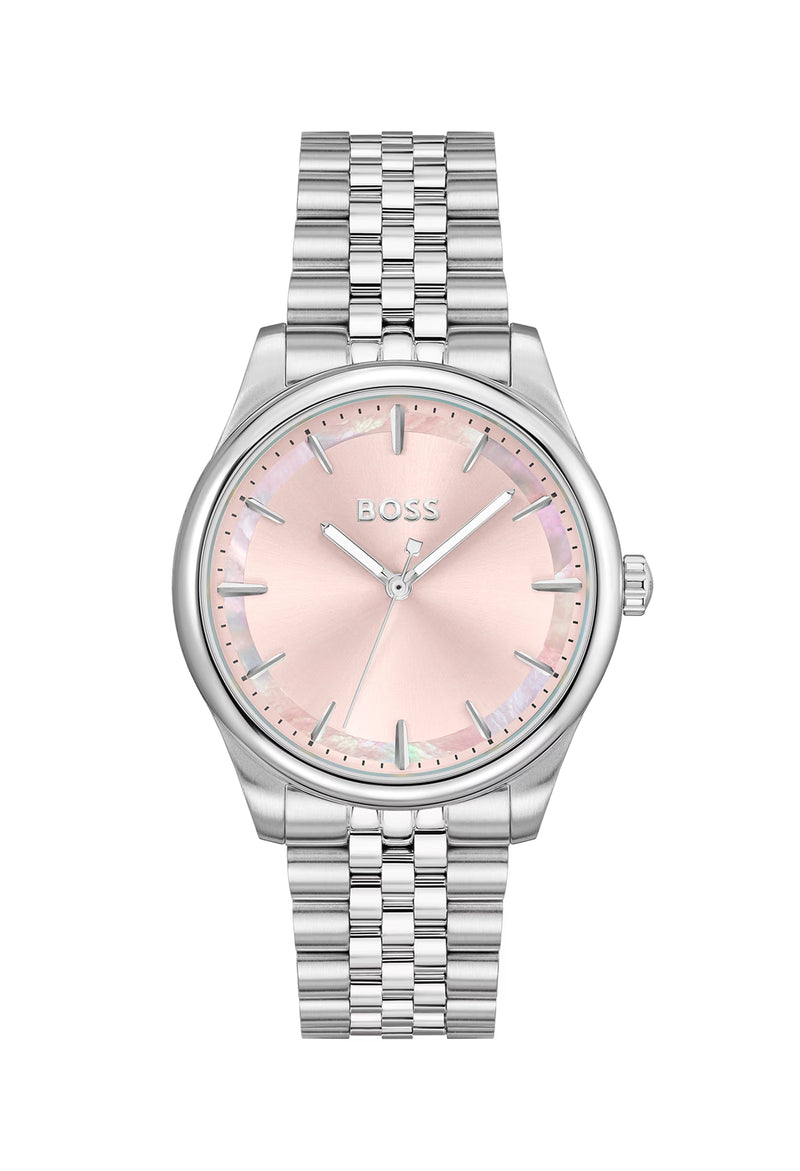 BOSS Ladies Graceful Pink Dial Bracelet Watch Stainless Steel