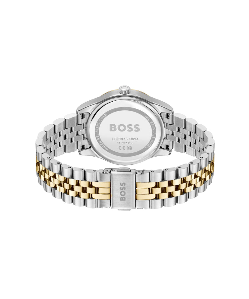 BOSS Ladies Graceful Silver Dial Bracelet Watch Stainless Steel/Gold Plated