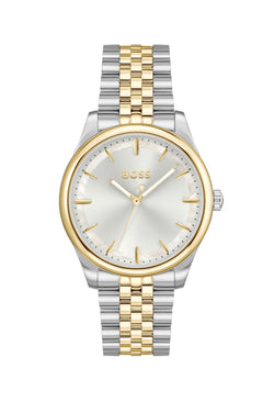 BOSS Ladies Graceful Silver Dial Bracelet Watch Stainless Steel/Gold Plated