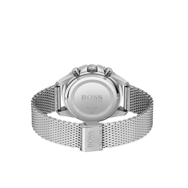BOSS Mens Admiral Green Chronograph Dial Mesh Bracelet Watch
