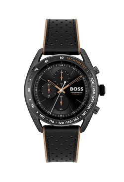 BOSS Gents Centre Court Black Ion Plated Strap Watch