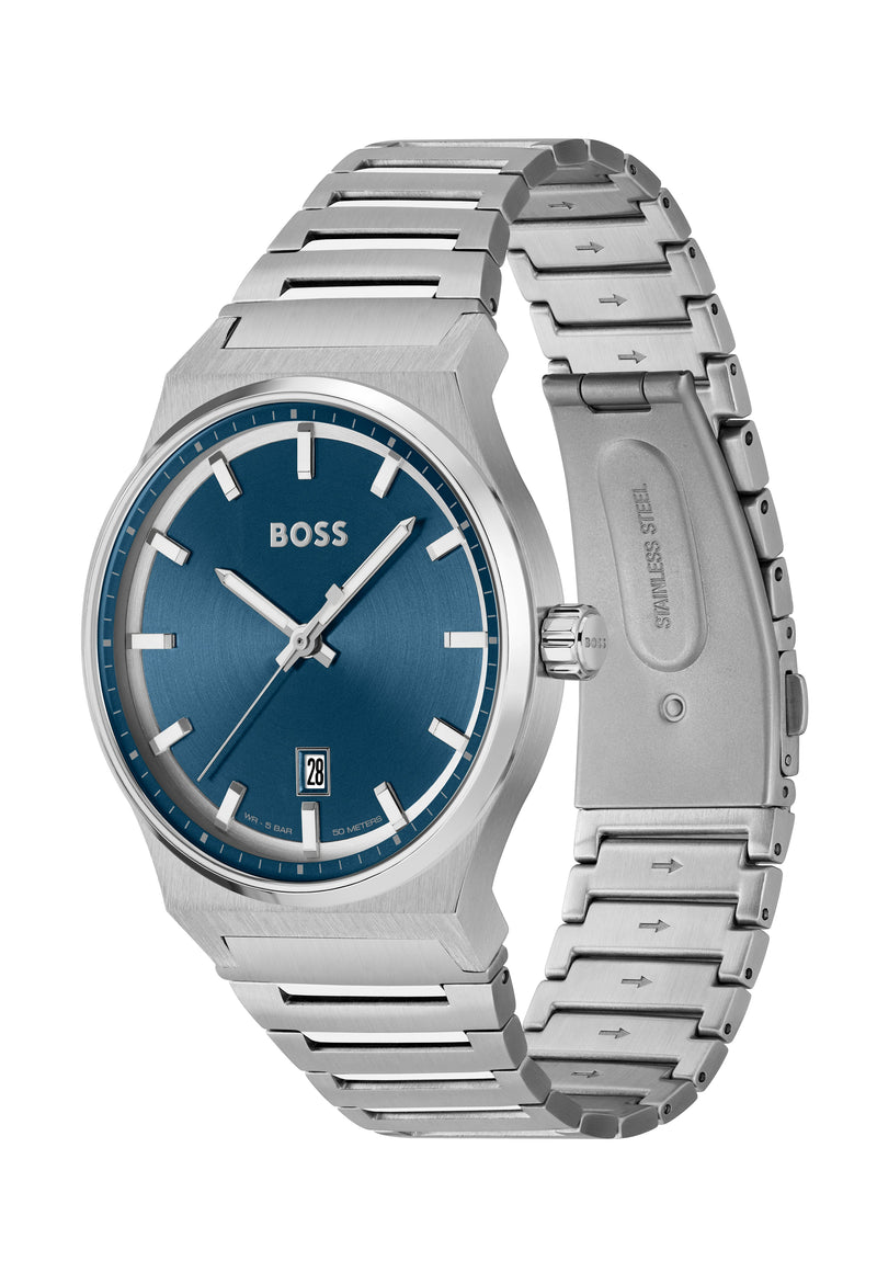 BOSS Gents Candor Blue Dial Bracelet Stainless Steel Watch