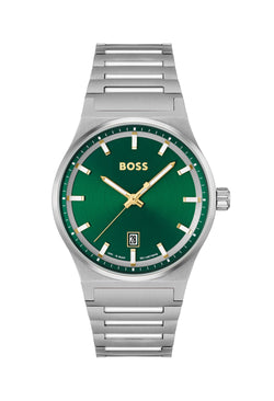 BOSS Mens Candor Green Dial Bracelet Stainless Steel Watch