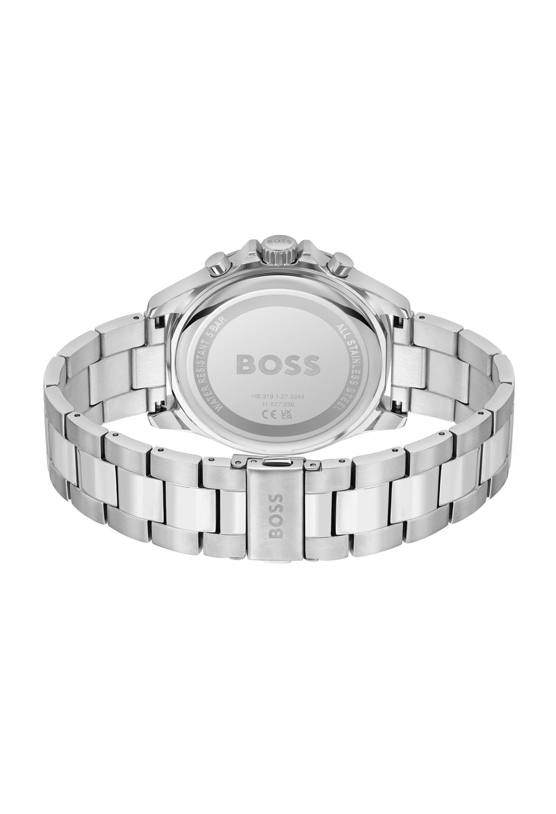 BOSS Gents Troper Black Chronograph Dial Bracelet Stainless Steel Watch