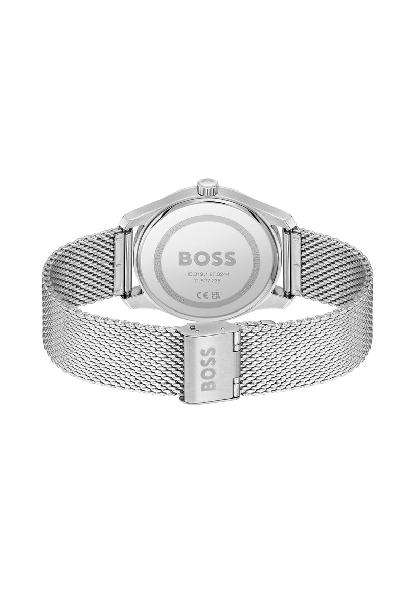 BOSS Gents Principle Blue Roman Dial Mesh Bracelet Stainless Steel Watch