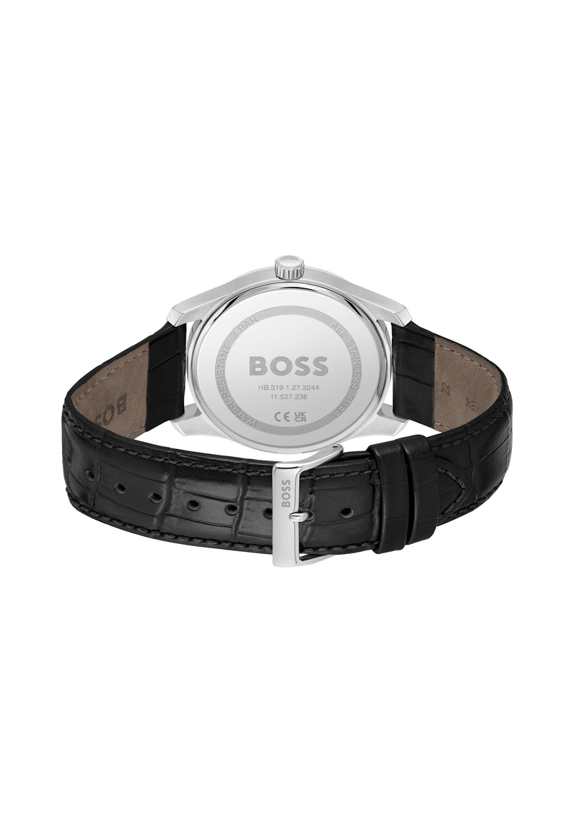 BOSS Gents Principle Black Roman Dial Strap Stainless Steel Watch