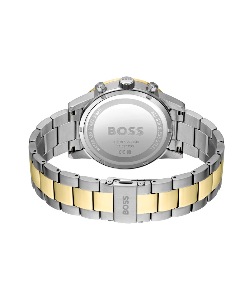 BOSS Mens Allure Blue Dial Bracelet Watch Stainless Steel/Gold Plated