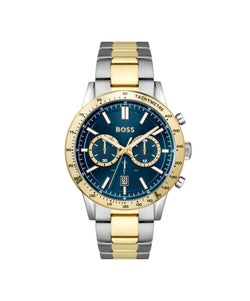 BOSS Mens Allure Blue Dial Bracelet Watch Stainless Steel/Gold Plated