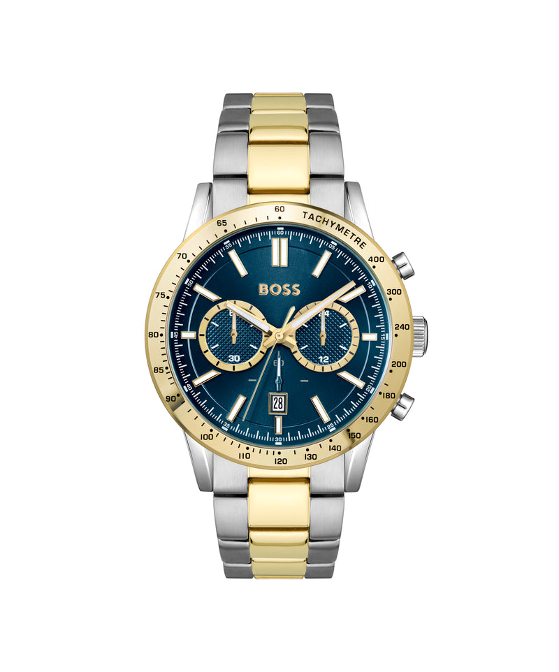 BOSS Mens Allure Blue Dial Bracelet Watch Stainless Steel/Gold Plated