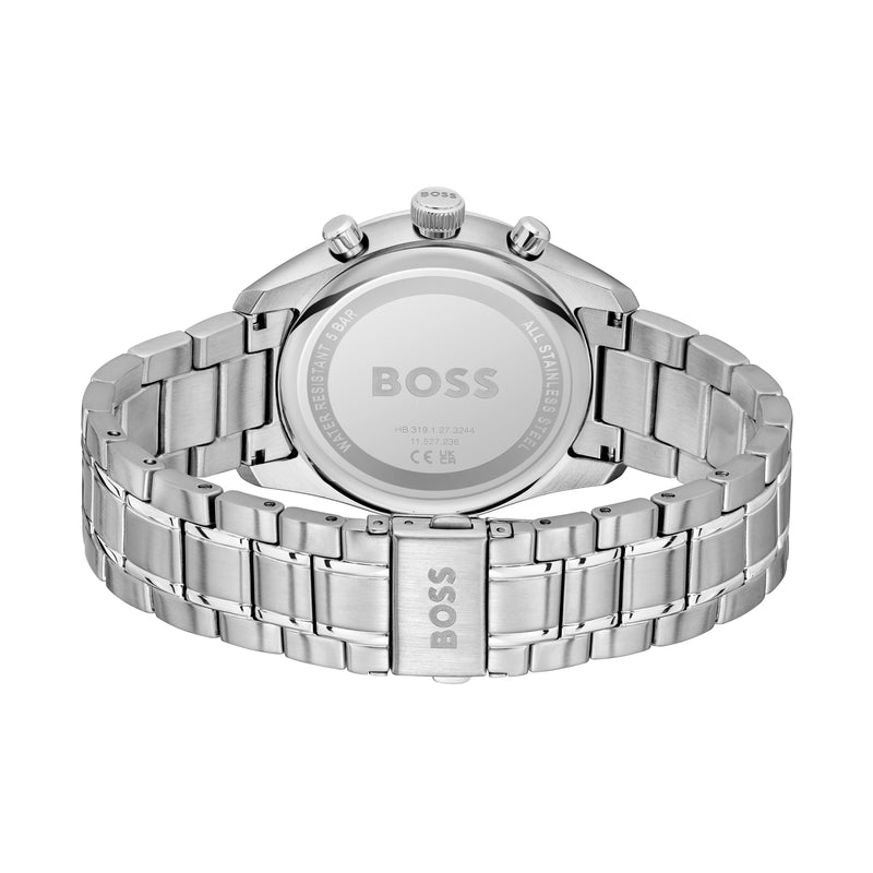 Mens Stainless Steel Grand Prix Green Chronograph Dial Bracelet Watch 1514266