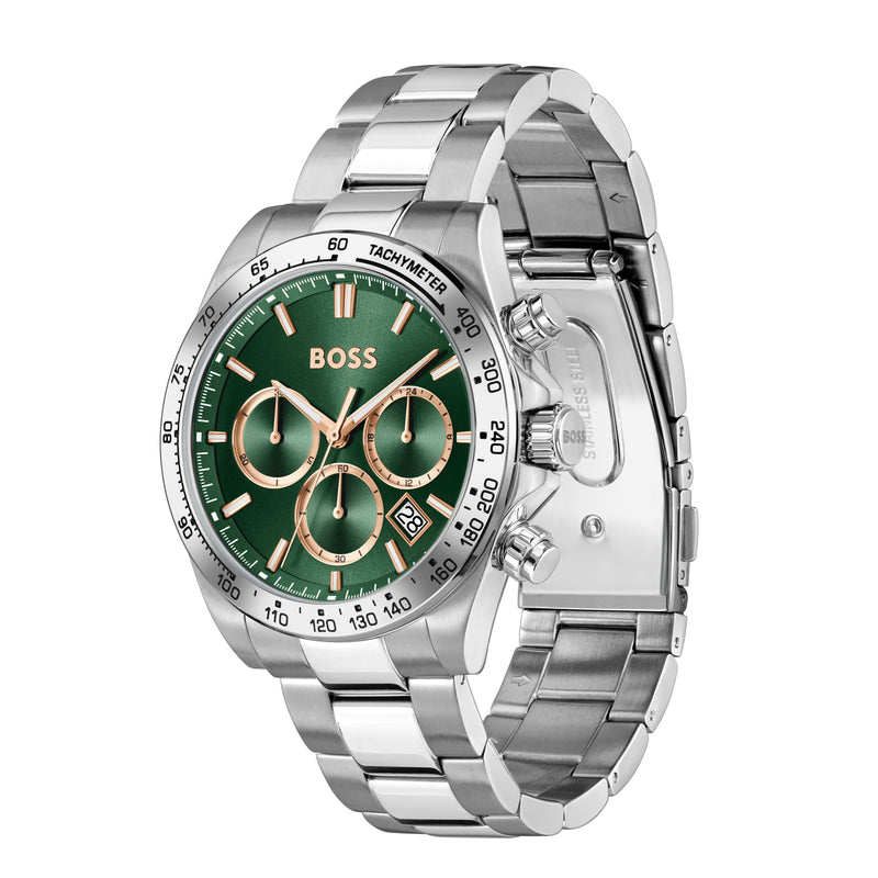 Mens Stainless Steel Hero 2.0, Green Dial, Bracelet Watch 1514268