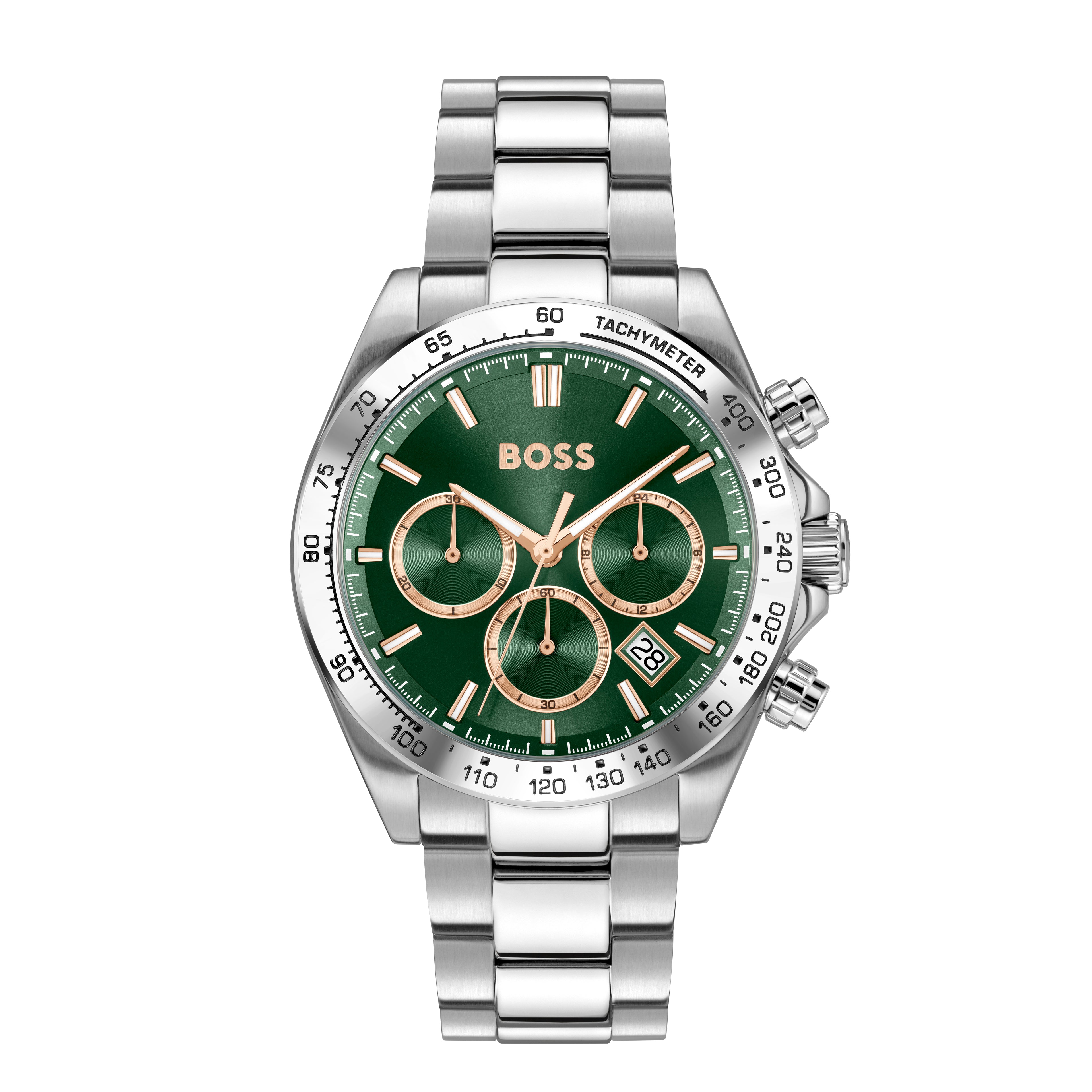 Mens Stainless Steel Hero 2.0, Green Dial, Bracelet Watch 1514268