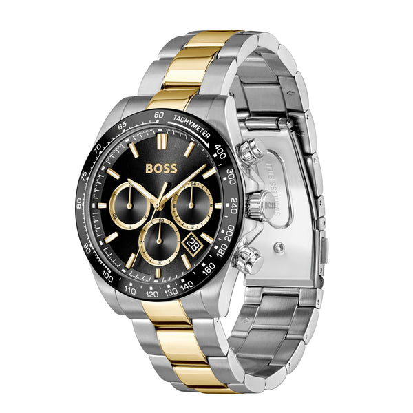 Mens Two-Tone Hero 2.0, Black Dial, Bracelet Watch 1514269
