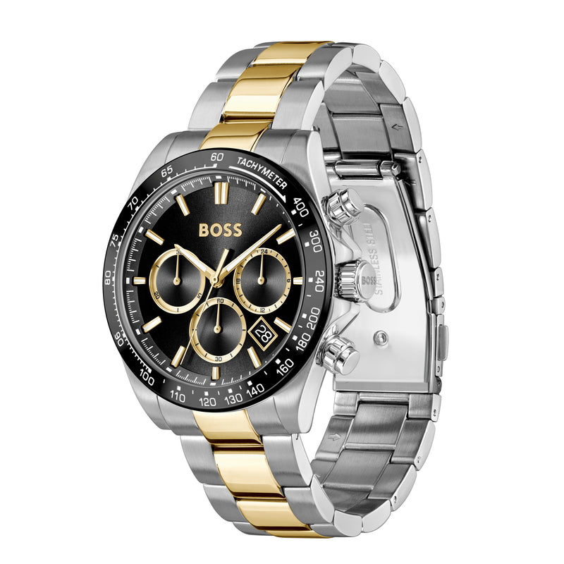 Mens Two-Tone Hero 2.0, Black Dial, Bracelet Watch 1514269
