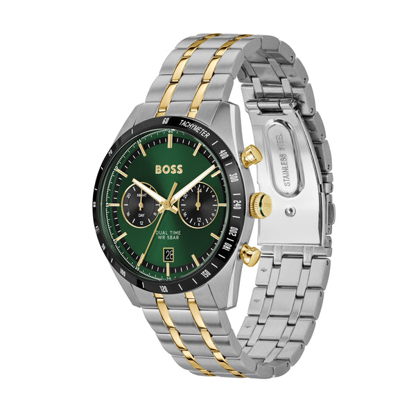 Mens, Two-Tone, Tourmaster, Green Dial, Bracelet Watch 1514287