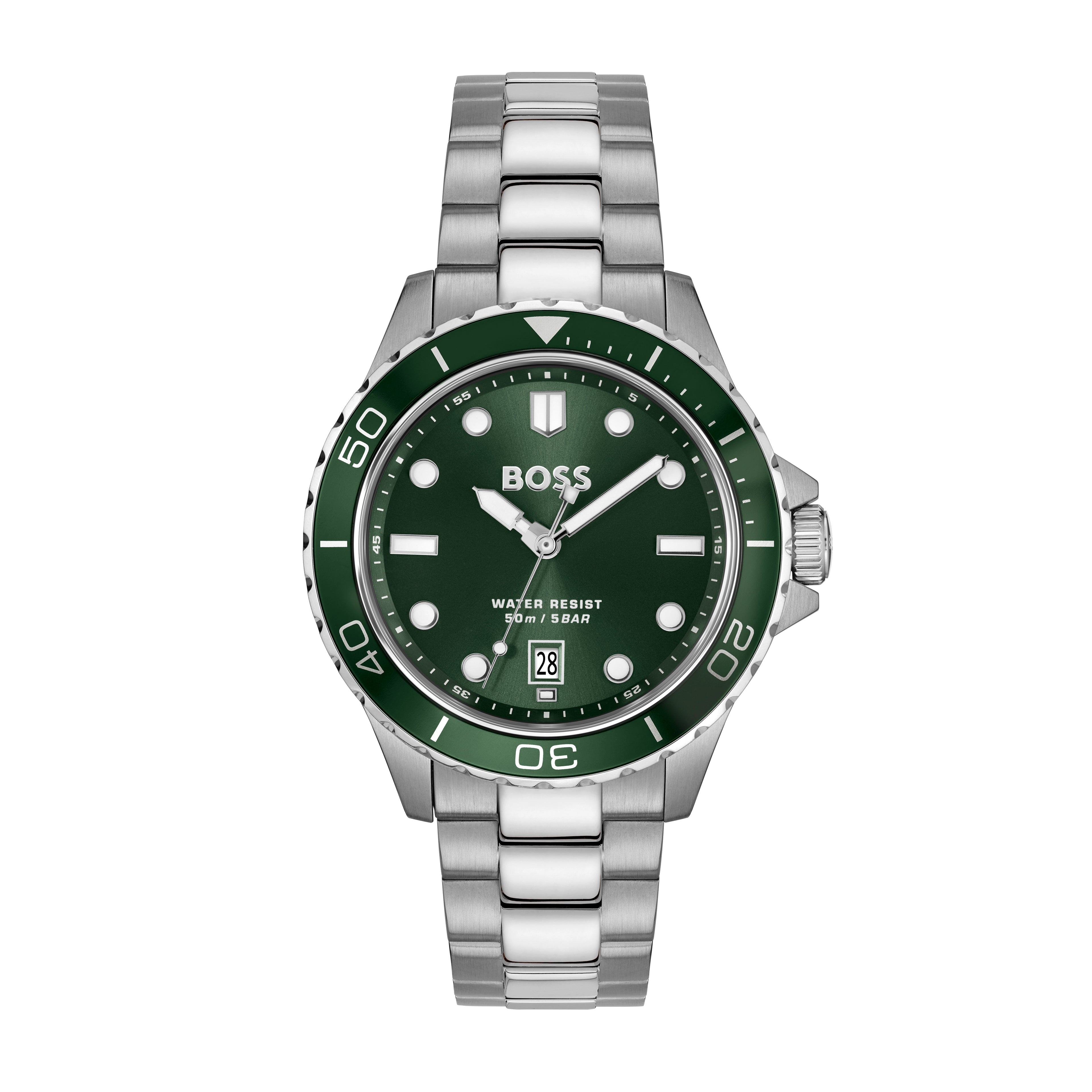 Mens, Stainless Steel,Troper Sport, Green Dial, Bracelet Watch 1514294