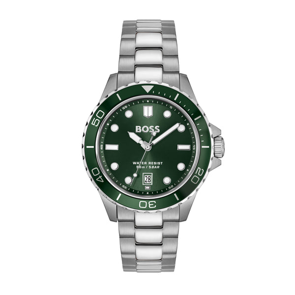 Mens, Stainless Steel,Troper Sport, Green Dial, Bracelet Watch 1514294