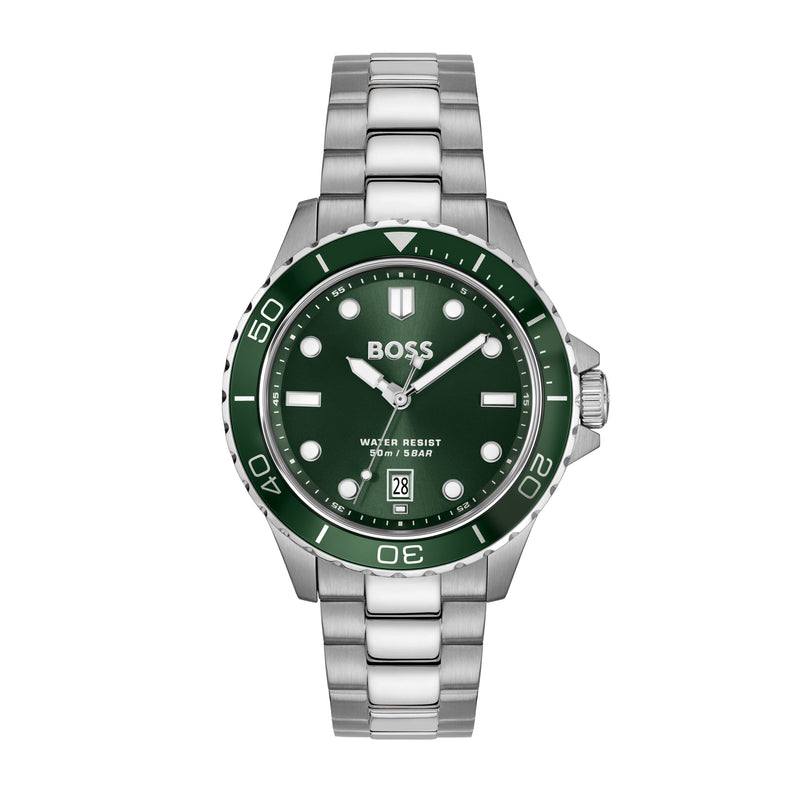 Mens, Stainless Steel,Troper Sport, Green Dial, Bracelet Watch 1514294