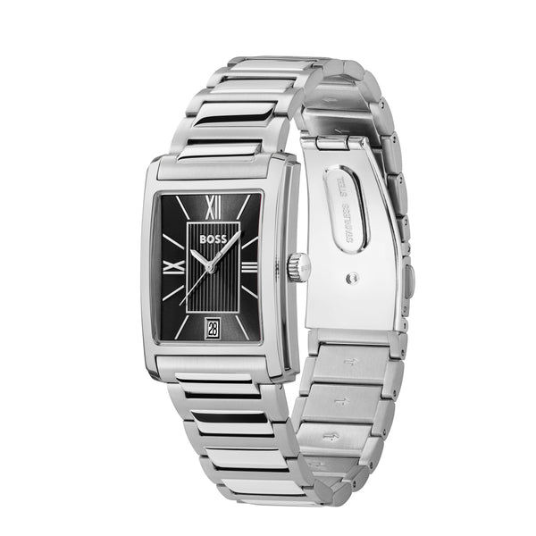 Mens Stainless Steel Principle Dress, Black Dial, Bracelet Watch 1514297