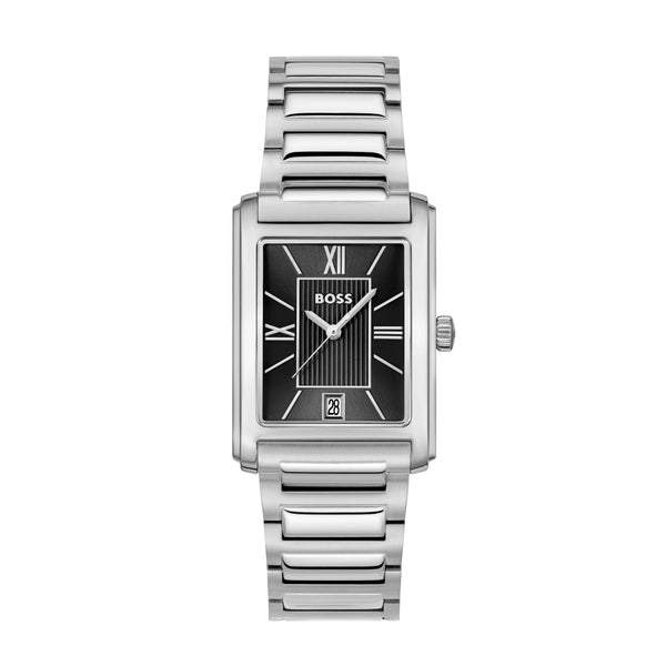 Mens Stainless Steel Principle Dress, Black Dial, Bracelet Watch 1514297