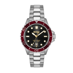 Troper Sport, Black Dial, Cherry Bezel, Bracelet Watch 1514304