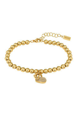 BOSS Beads With Heart Charms Bracelet