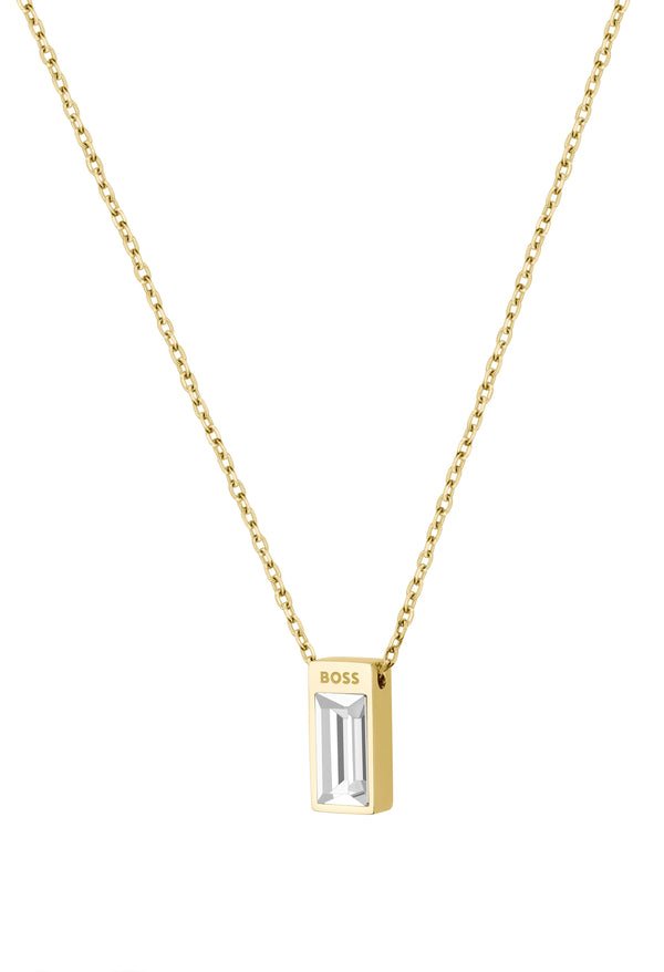 BOSS Clia Crystal Pendant in Yellow Gold Plated *