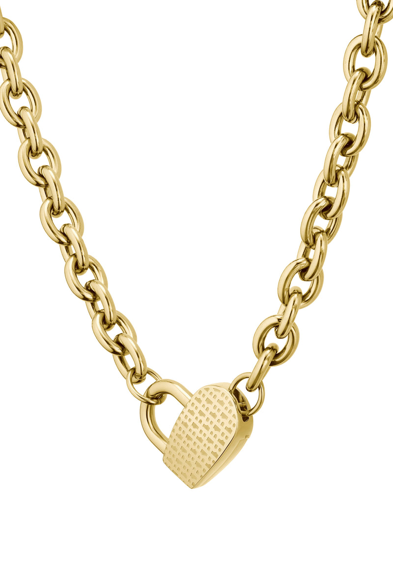 BOSS Ladies Dinya Heart Gold Plated Necklace
