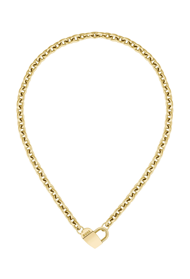 BOSS Ladies Dinya Heart Gold Plated Necklace