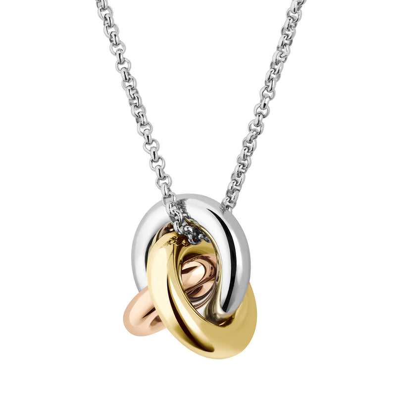 Three Colour Harmonie Interlocking Circle Necklace 1580771