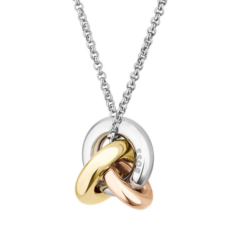 Three Colour Harmonie Interlocking Circle Necklace 1580771