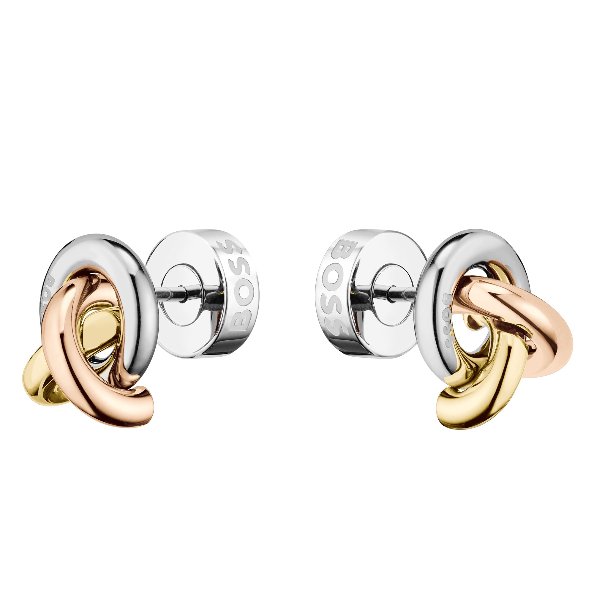Three Colour Harmonie Interlocking Circle Earrings 1580773
