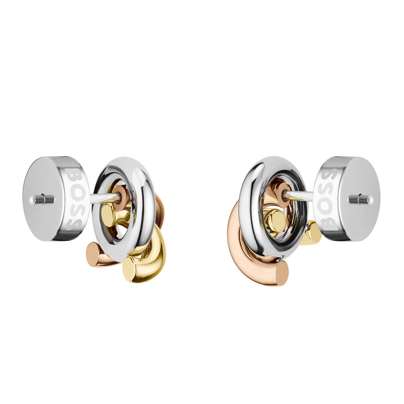 Three Colour Harmonie Interlocking Circle Earrings 1580773