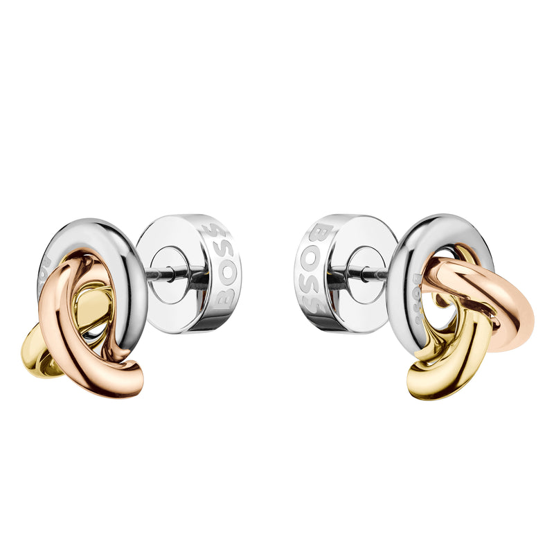 Three Colour Harmonie Interlocking Circle Earrings 1580773