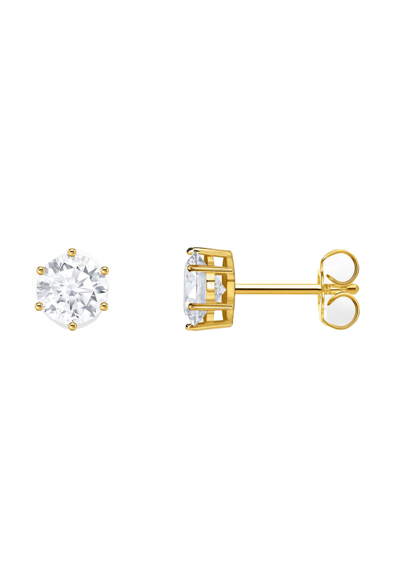 Thomas Sabo Brilliant Cut Cubic Zirconia Stud Earrings Sterling Silver Gold Plated