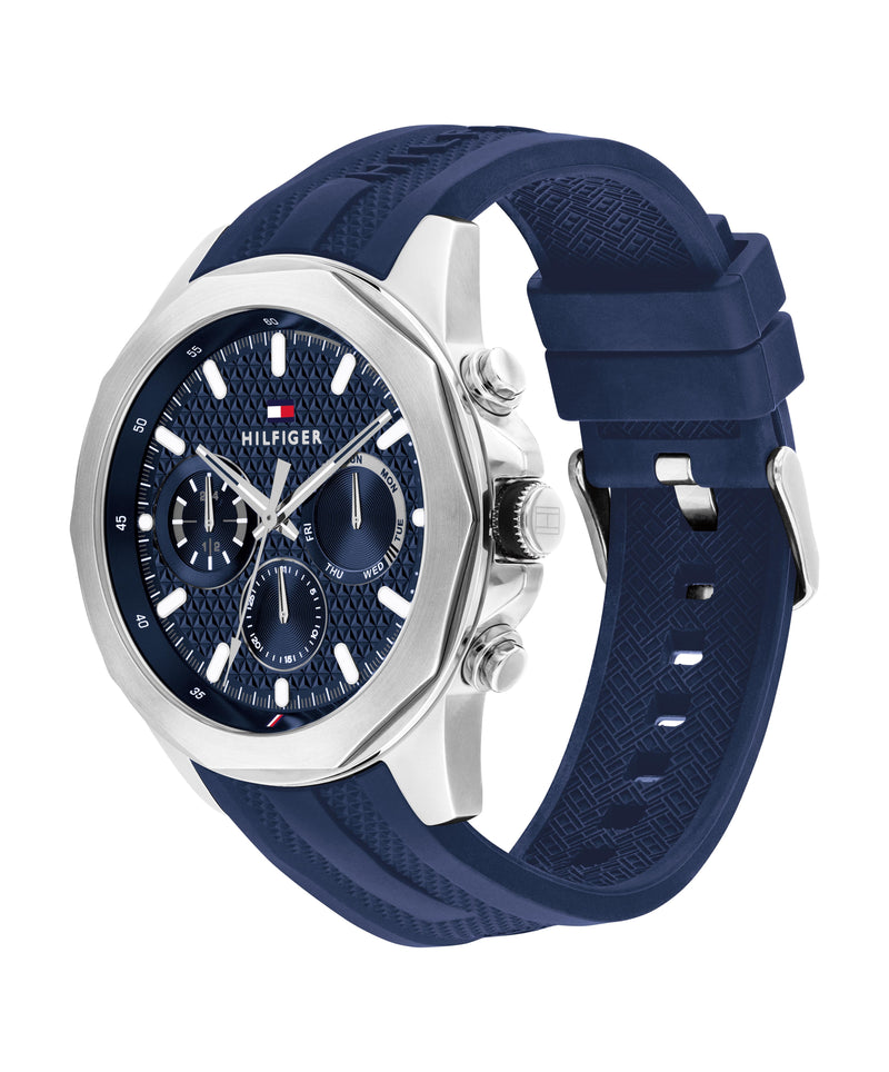 Tommy Hilfiger Mens Lars Blue Chronograph Dial Silicone Strap Watch OD s Jewellers