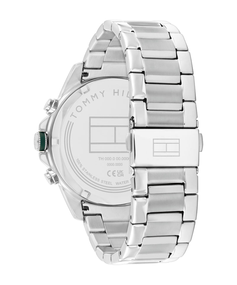 Tommy Hilfiger Mens Lars Green Chronograph Dial Bracelet Watch Stainless Steel