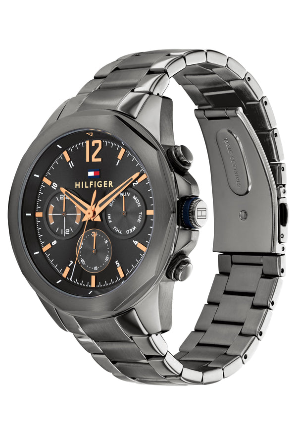 Tommy Hilfiger Gents Grey IP Lars Multi Function Bracelet Watch