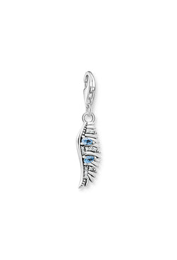Thomas Sabo Phoenix Feather with Blue & White Stones Charm Silver
